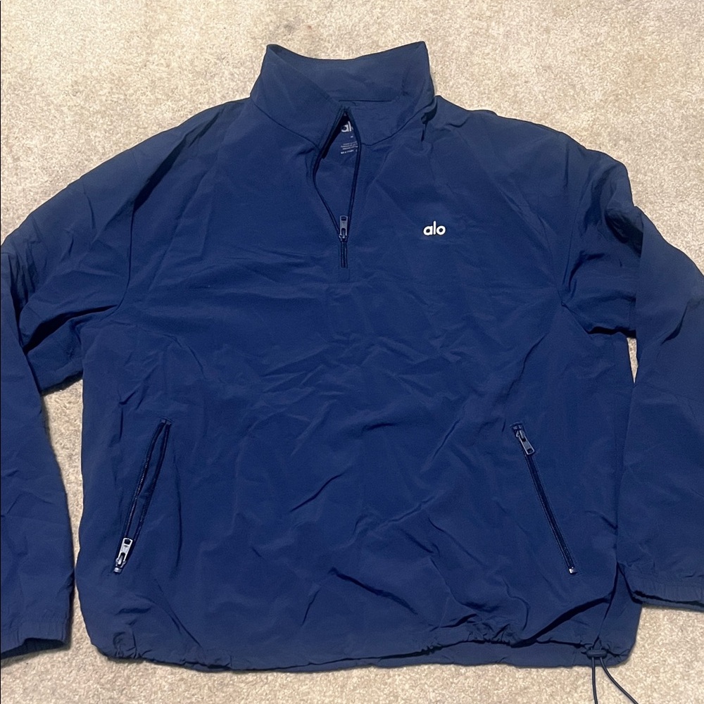 ALO Yoga Womens Blue Quarter Zip Windbreaker